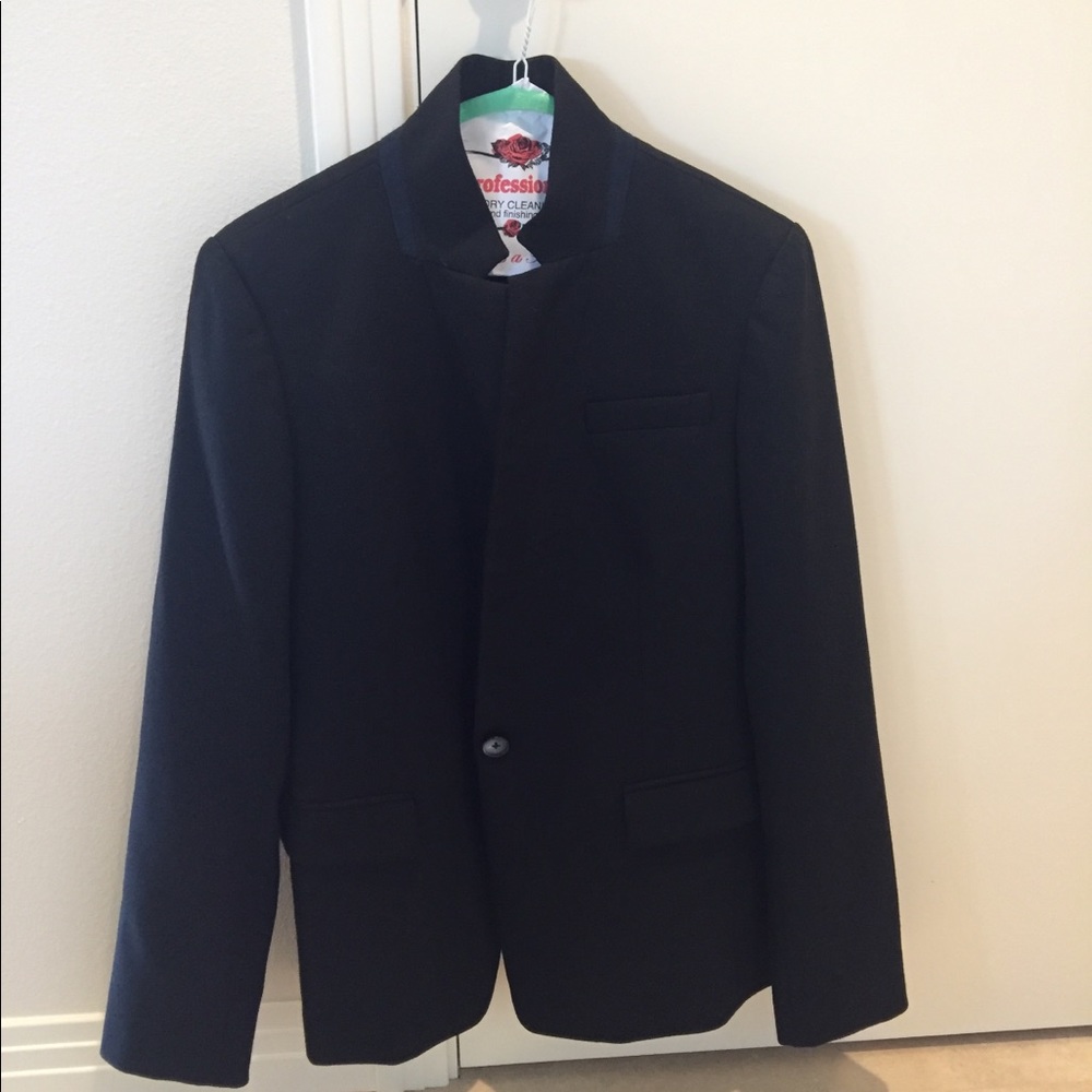 J Crew Black Regent Wool Blazer Size 8